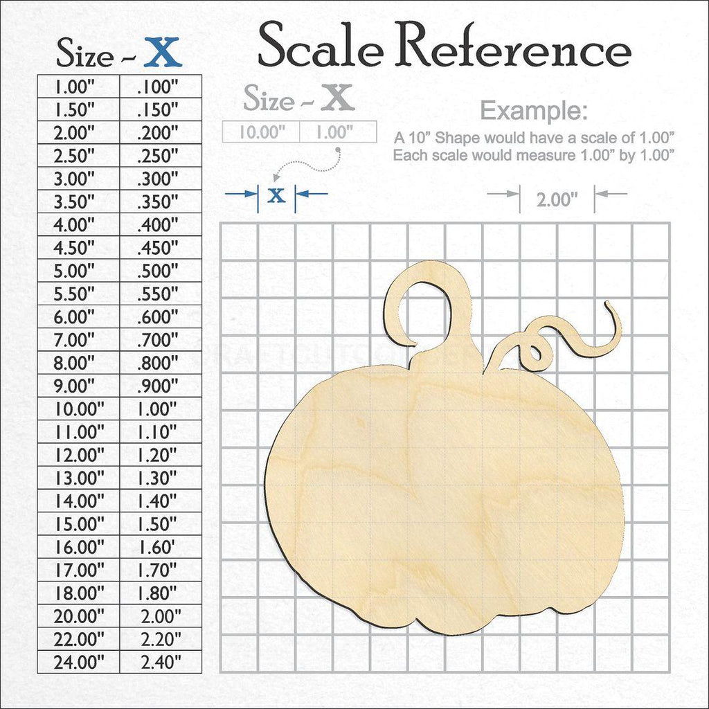 A scale and graph image showing a wood Pumpkin-03 craft blank