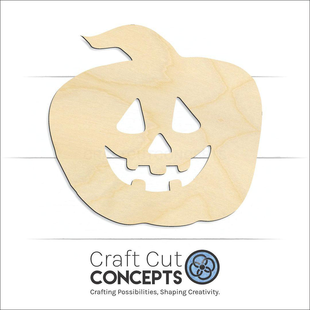 Craft Cut Concepts Logo under a wood Jack-O-Lantern craft shape and blank