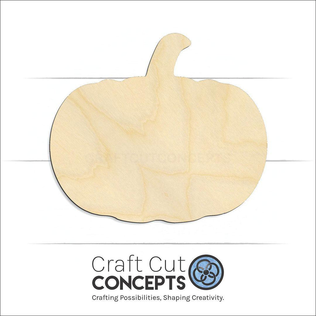 Craft Cut Concepts Logo under a wood Pumpkin craft shape and blank