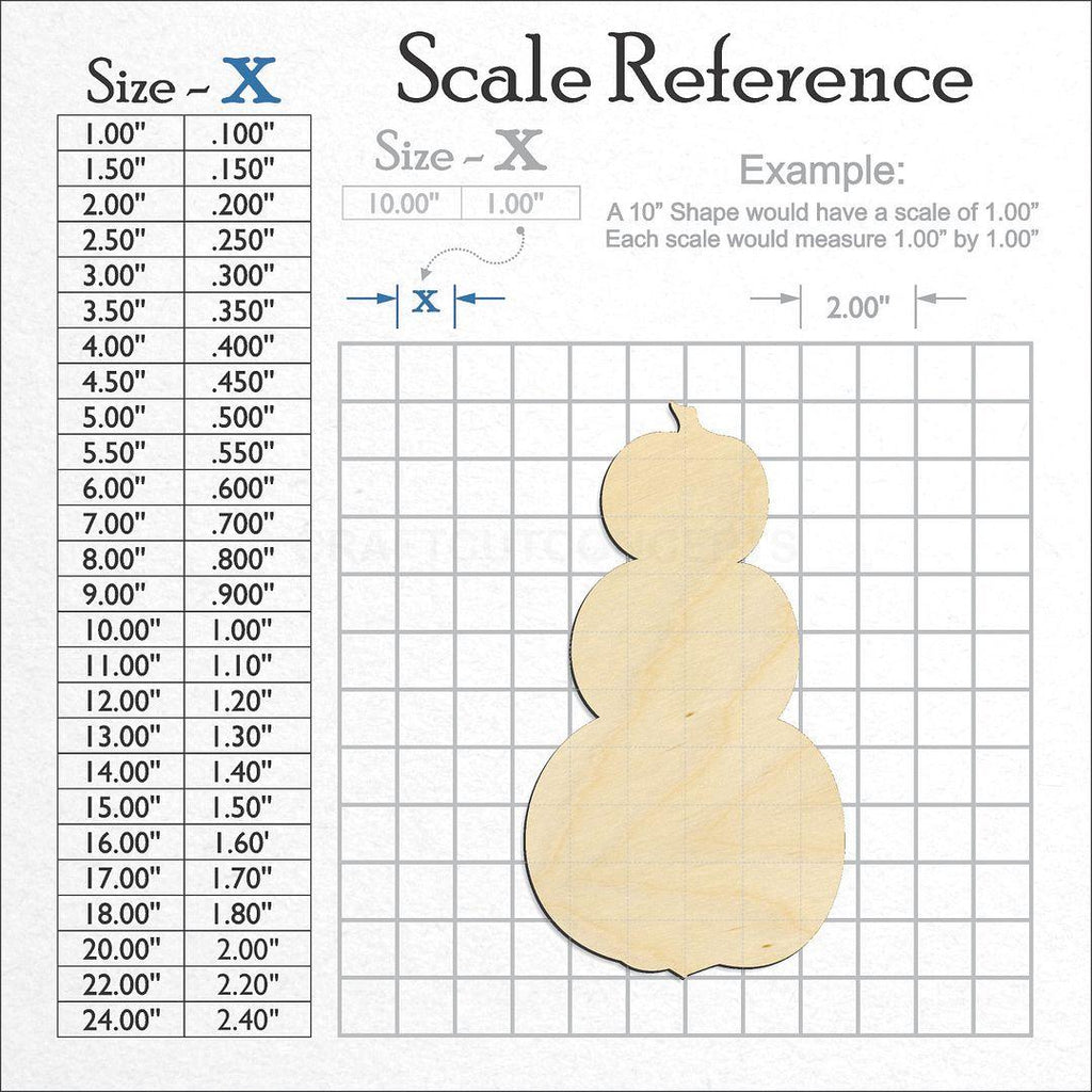 A scale and graph image showing a wood Pumpkin Stack craft blank