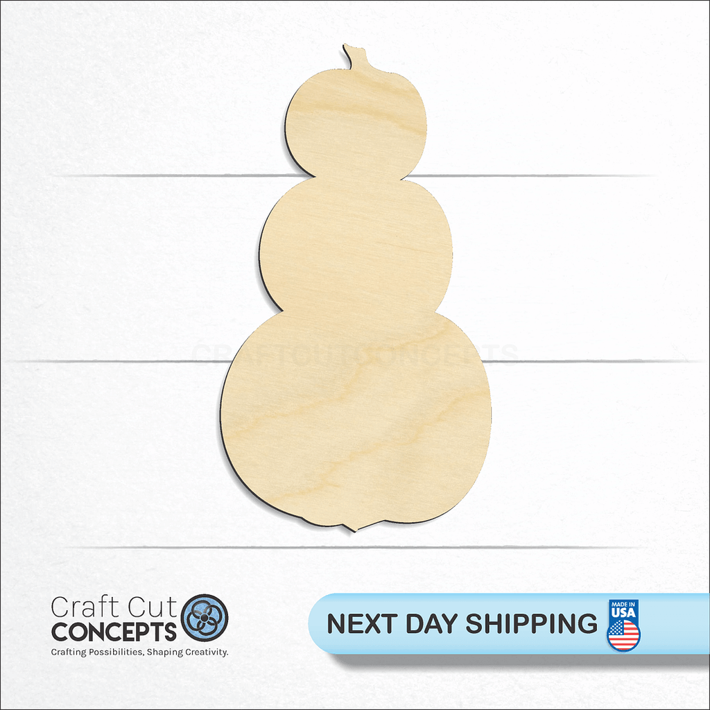 Craft Cut Concepts logo and next day shipping banner with an unfinished wood Pumpkin Stack craft shape and blank