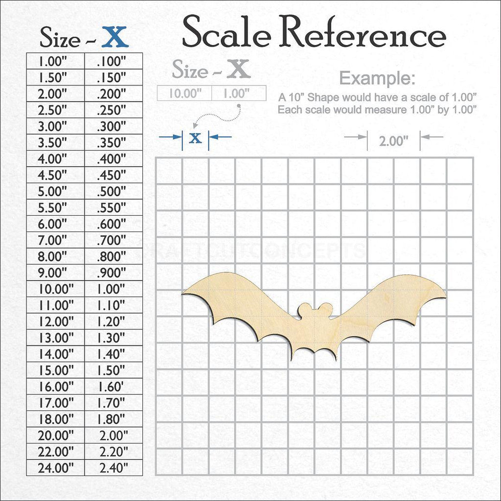 A scale and graph image showing a wood Bat craft blank