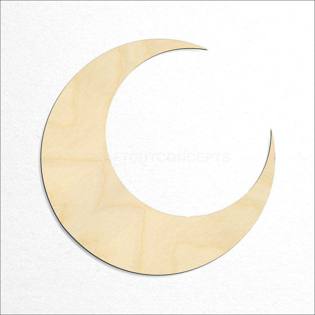 Wooden Crescent Moon craft shape available in sizes of 1 inch and up