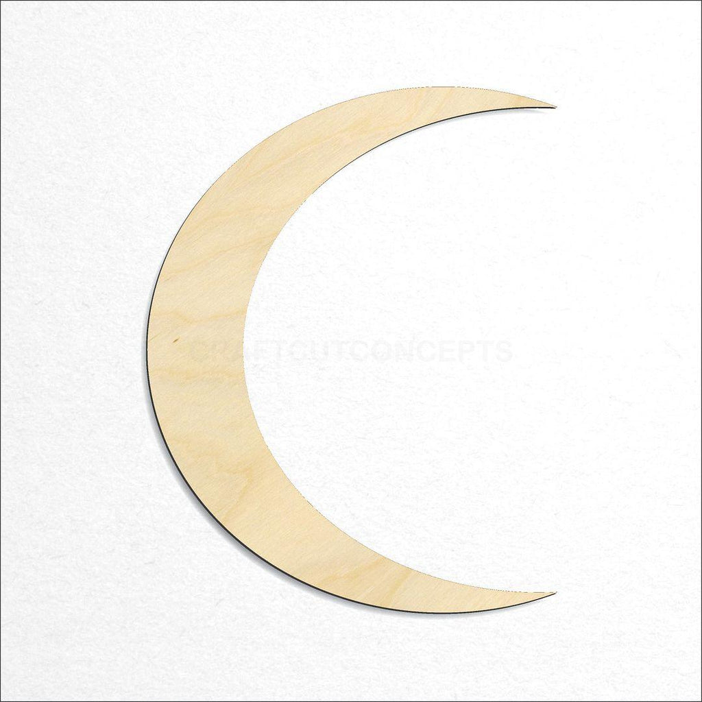 Wooden Crescent Moon craft shape available in sizes of 1 inch and up