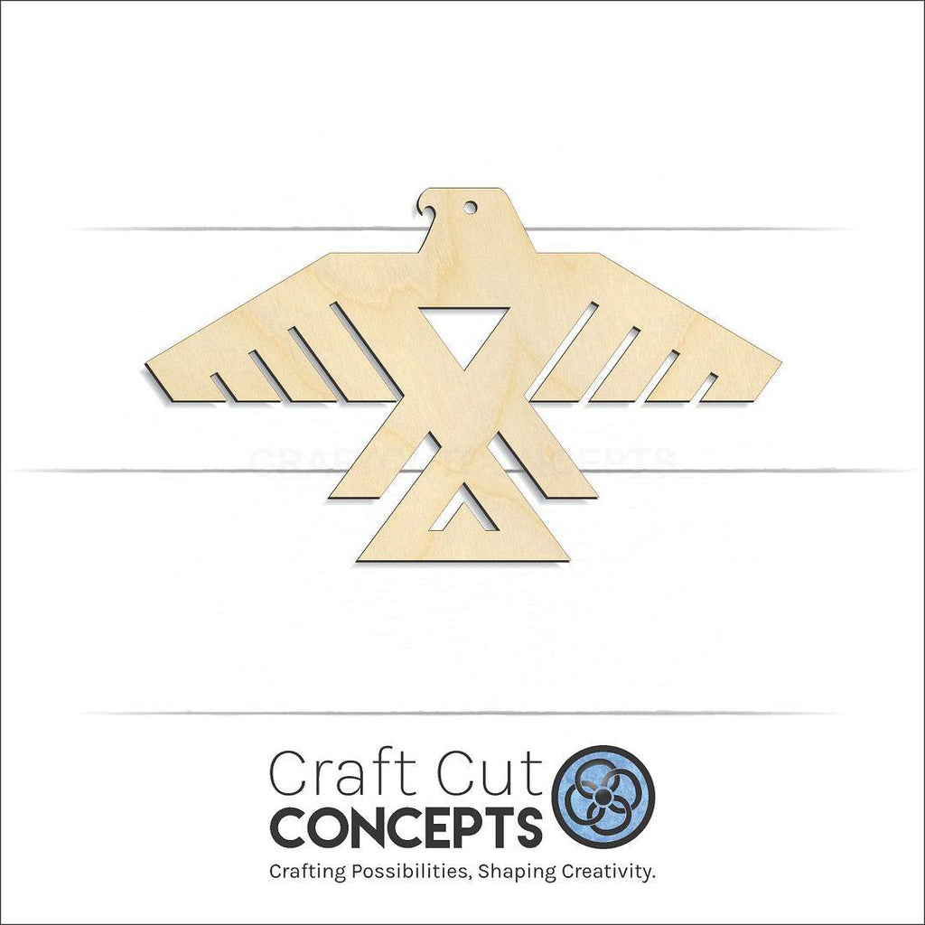 Craft Cut Concepts Logo under a wood Native Thunderbird craft shape and blank