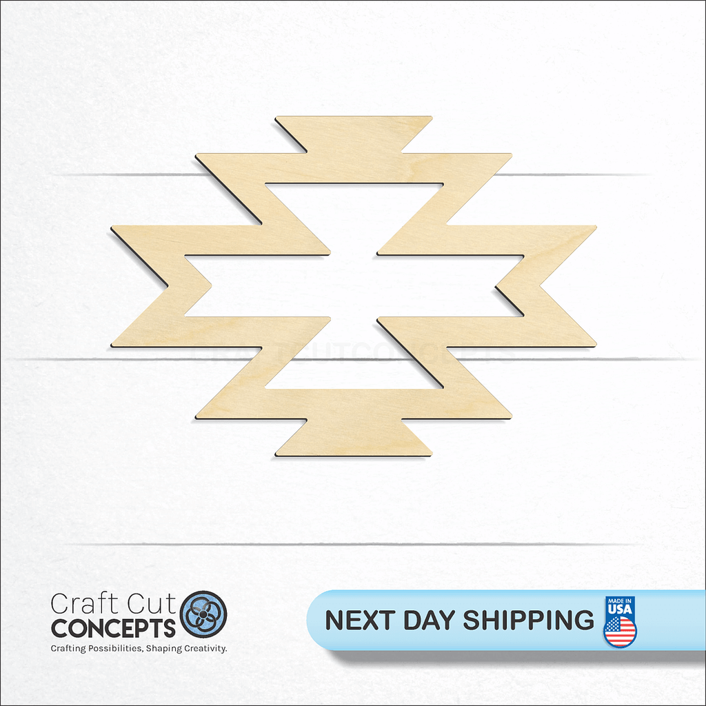 Craft Cut Concepts logo and next day shipping banner with an unfinished wood Native Symbol craft shape and blank