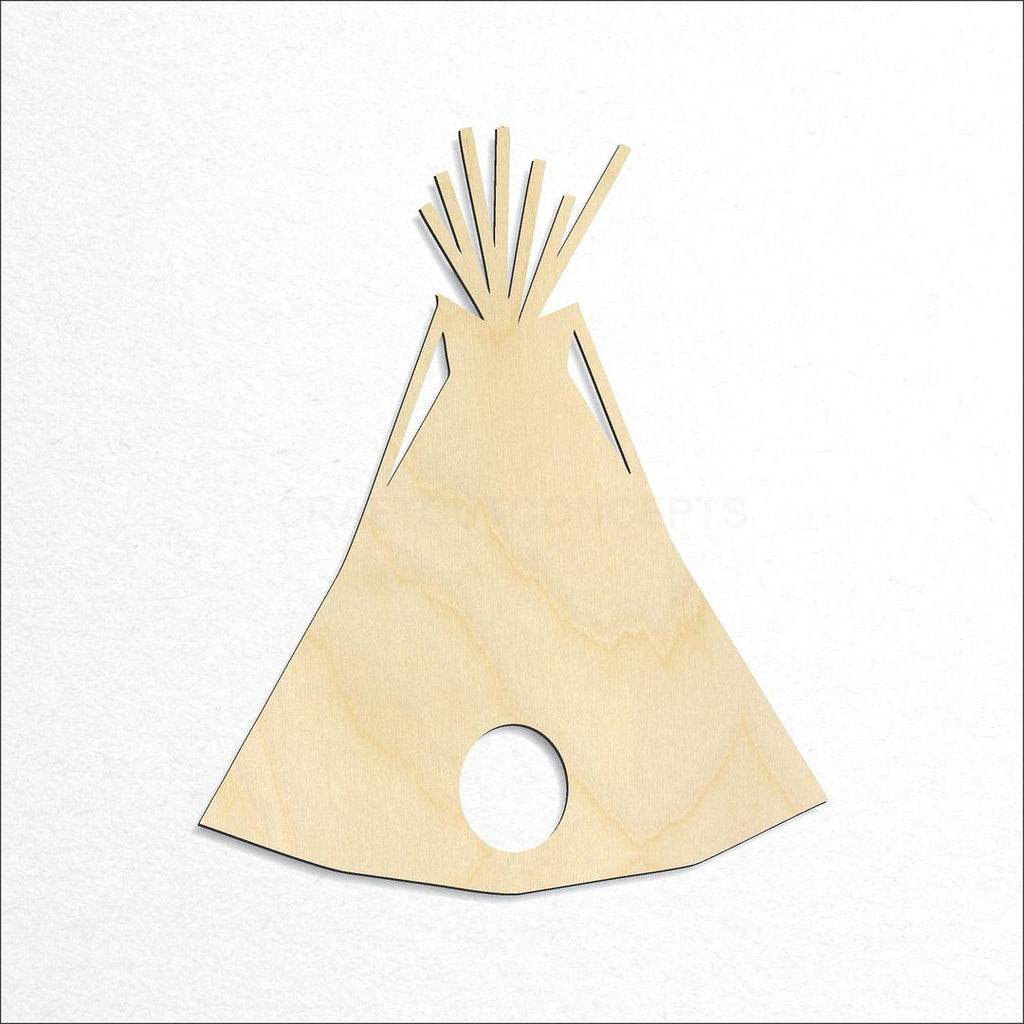 Wooden Teepee craft shape available in sizes of 2 inch and up