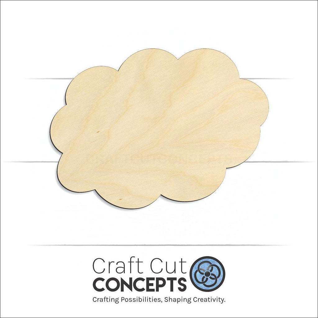 Craft Cut Concepts Logo under a wood Cloud-2 craft shape and blank