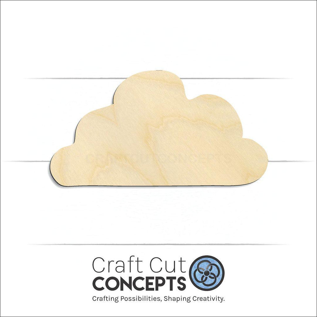 Craft Cut Concepts Logo under a wood Cloud-3 craft shape and blank