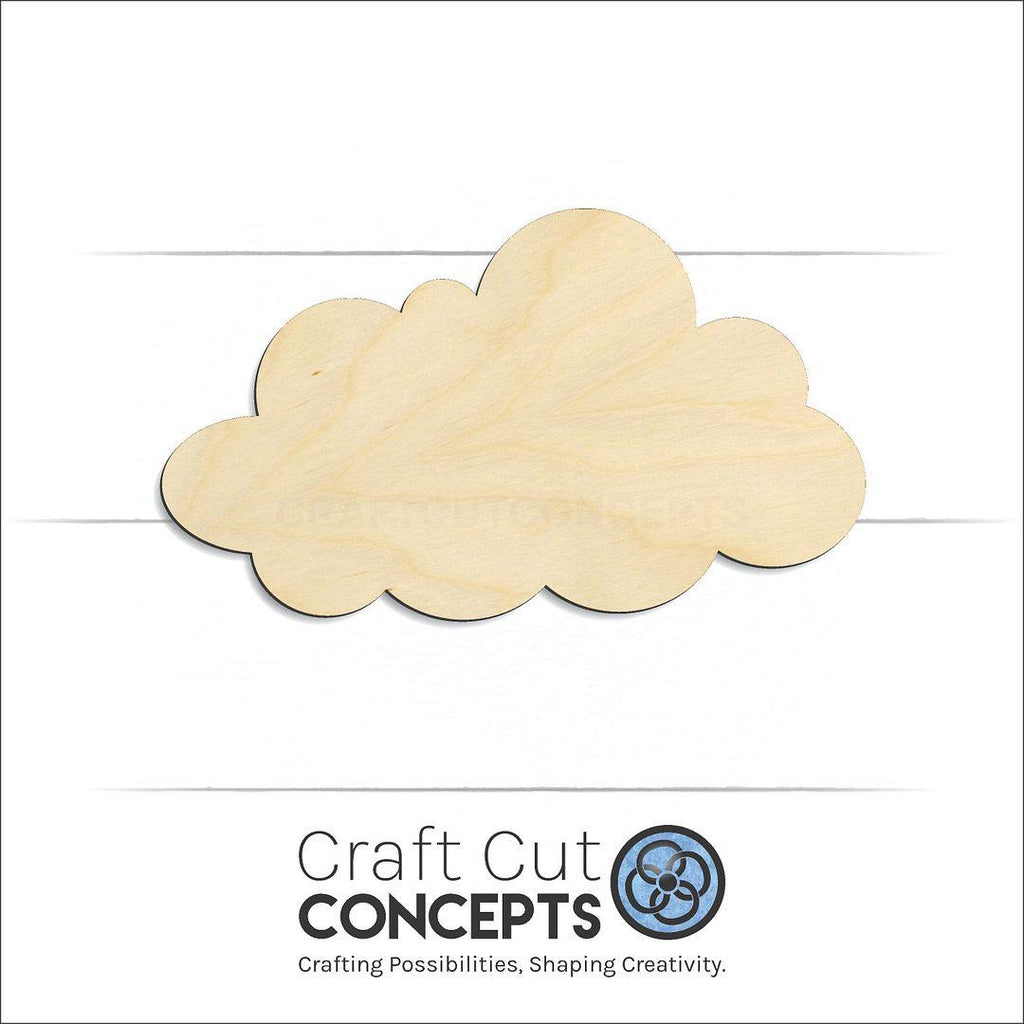 Craft Cut Concepts Logo under a wood Cloud craft shape and blank