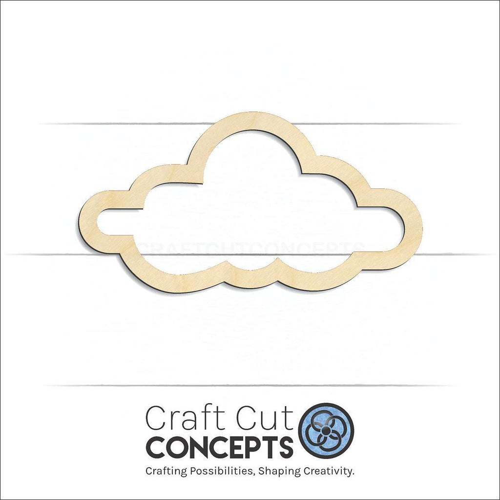 Craft Cut Concepts Logo under a wood Hollow Cloud craft shape and blank