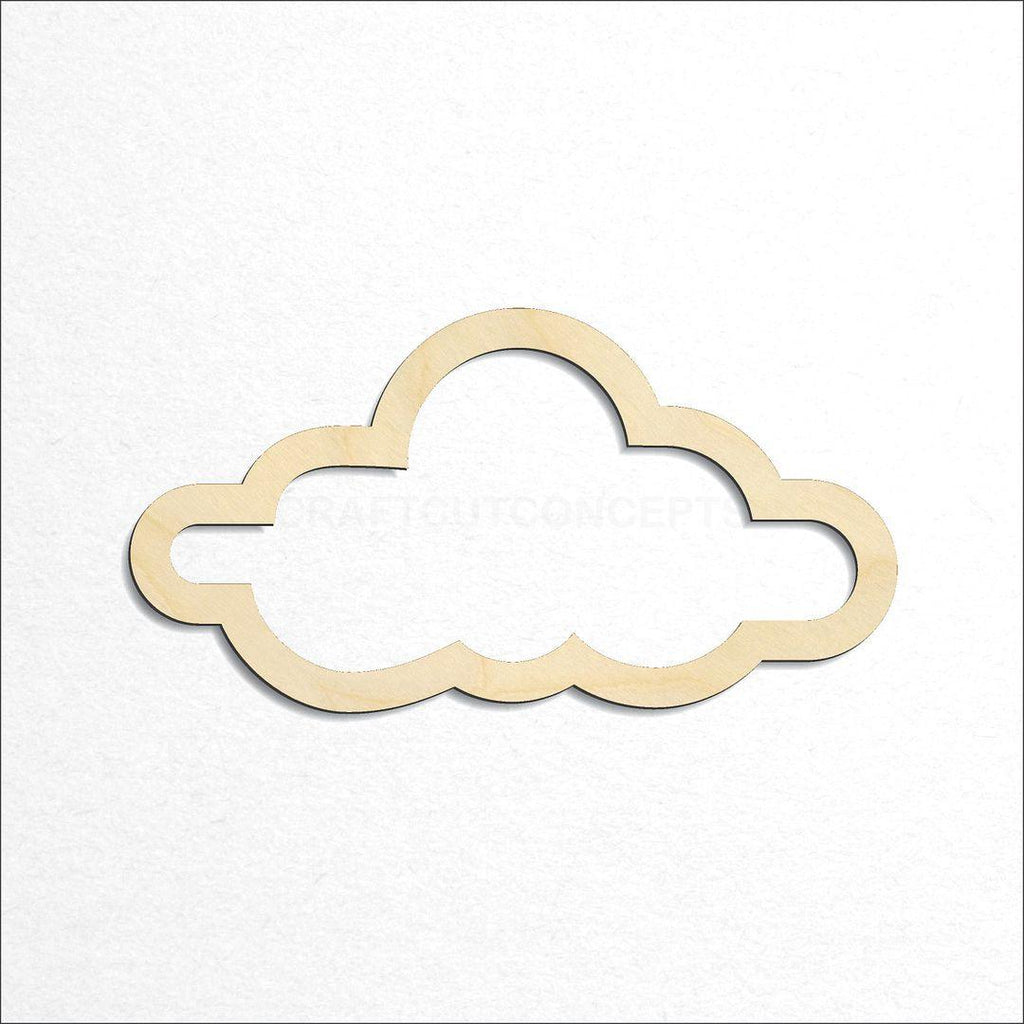 Wooden Hollow Cloud craft shape available in sizes of 3 inch and up