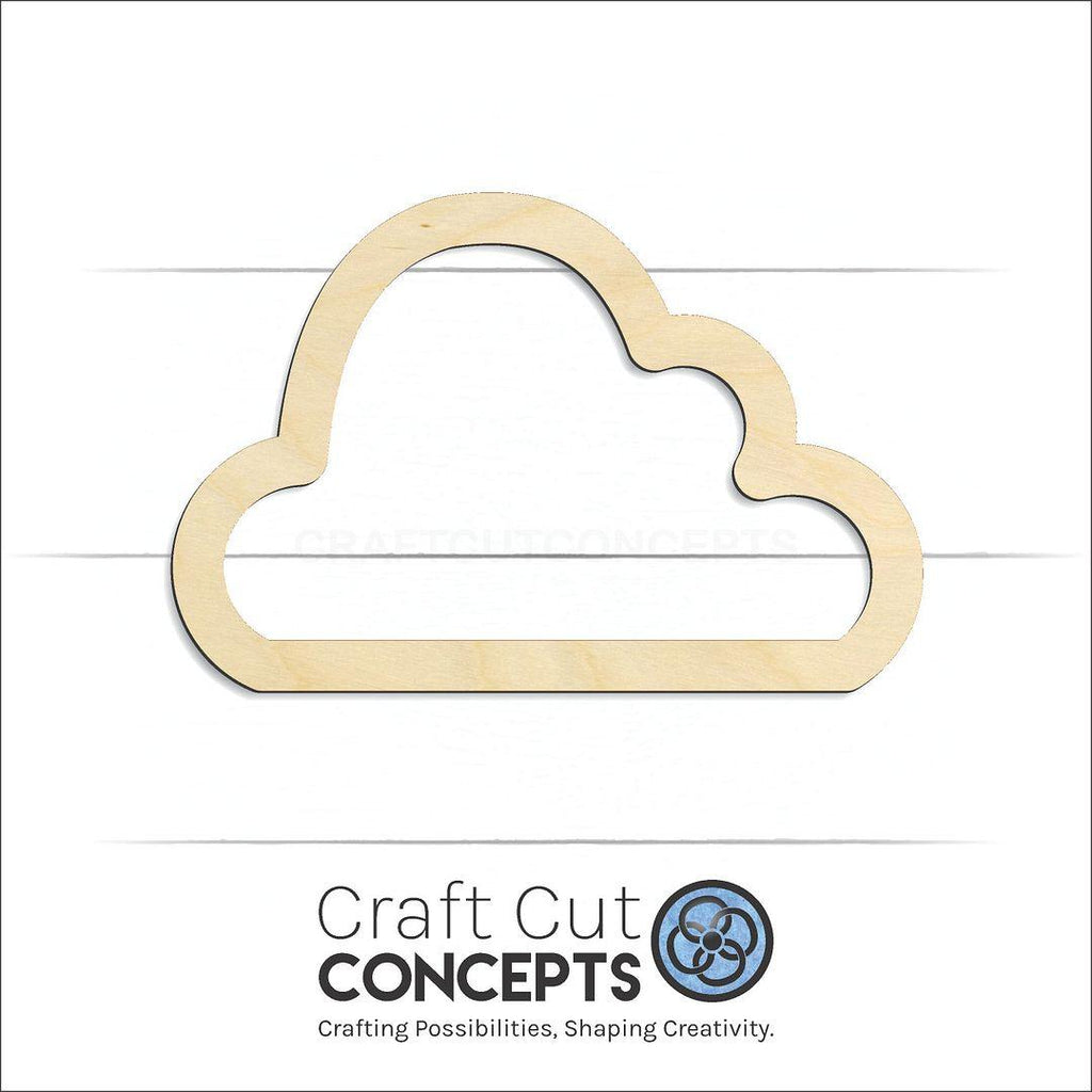 Craft Cut Concepts Logo under a wood Hollow Cloud craft shape and blank