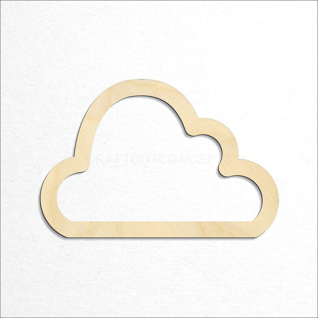 Wooden Hollow Cloud craft shape available in sizes of 3 inch and up