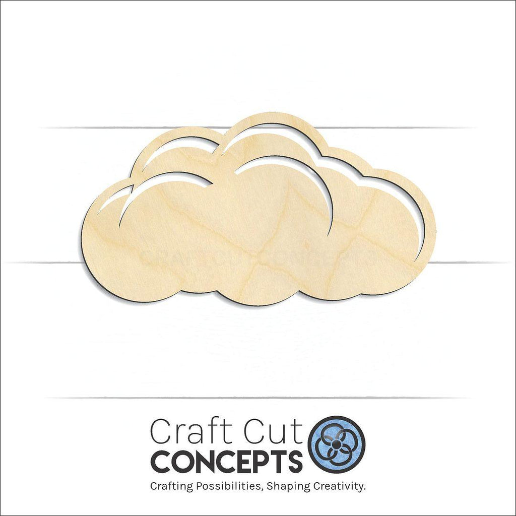 Craft Cut Concepts Logo under a wood Cloud craft shape and blank