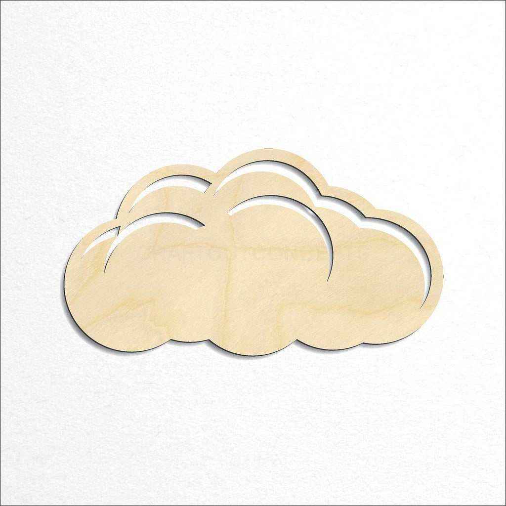 Wooden Cloud craft shape available in sizes of 2 inch and up