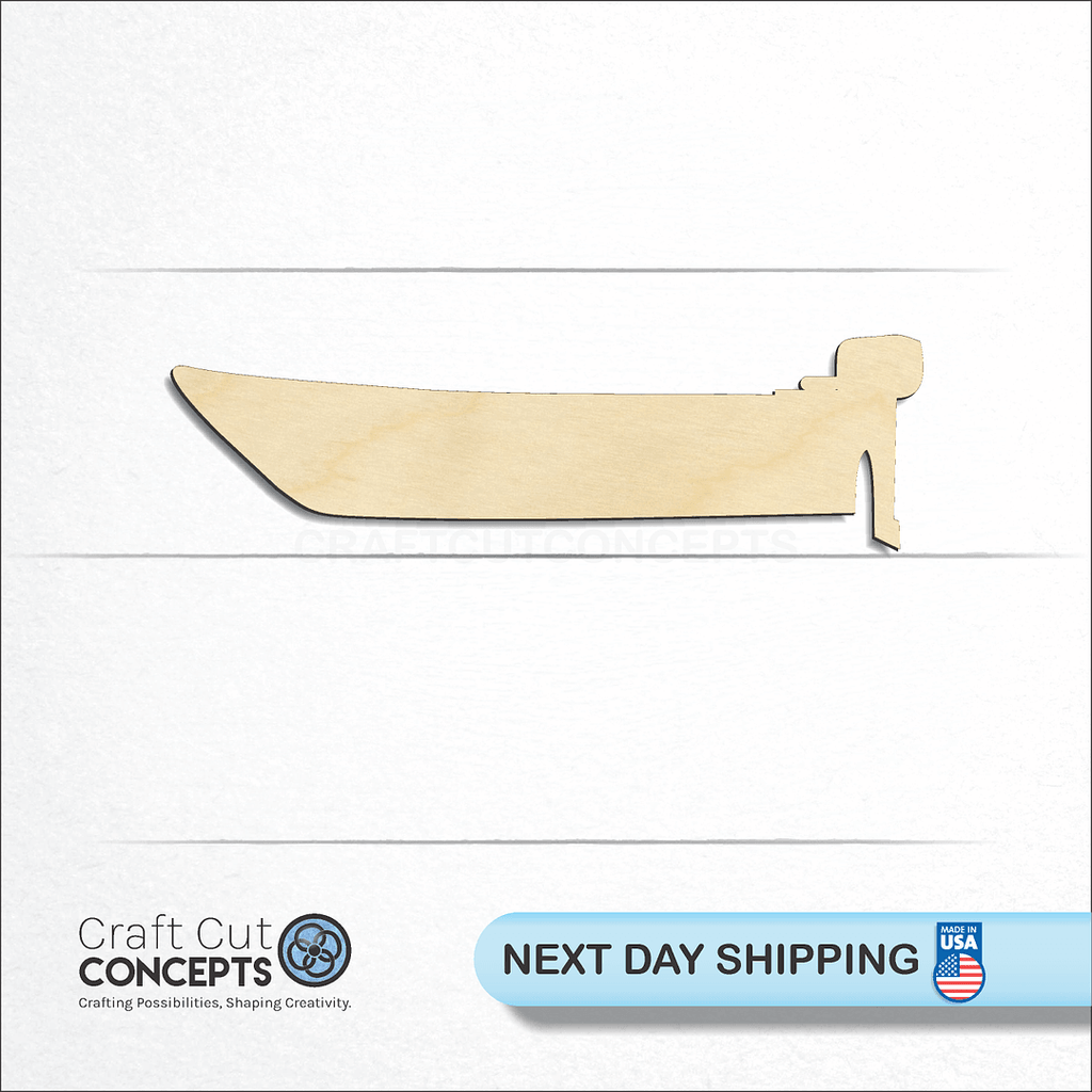 Craft Cut Concepts logo and next day shipping banner with an unfinished wood Boat-2 craft shape and blank