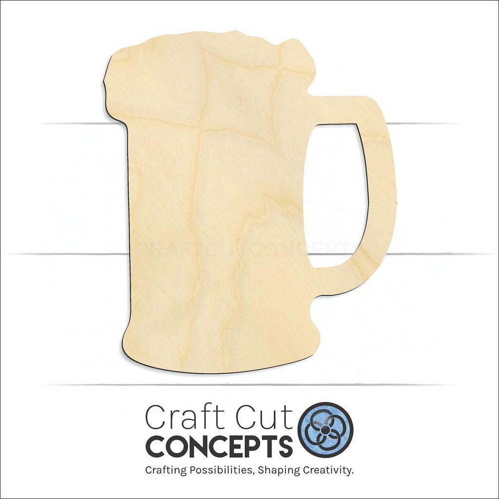 Craft Cut Concepts Logo under a wood Beer Mug craft shape and blank