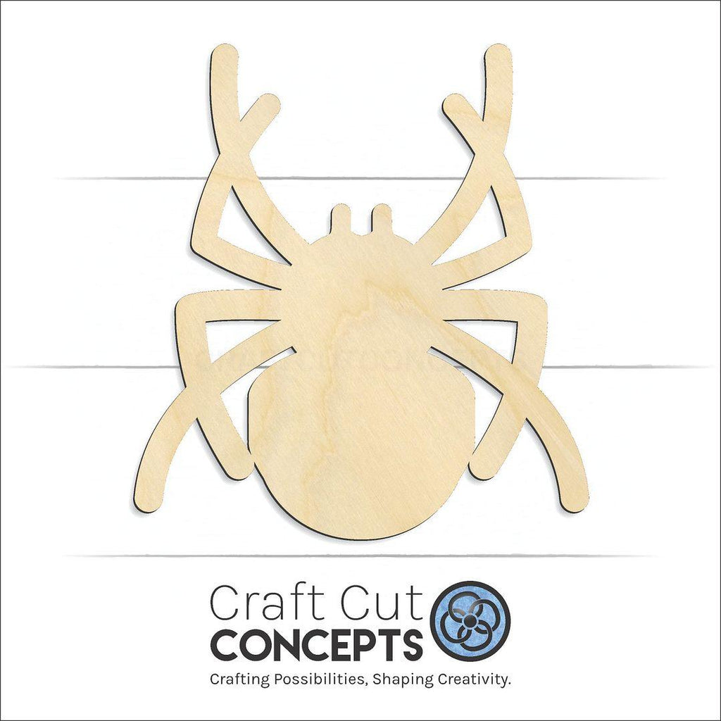 Craft Cut Concepts Logo under a wood Spider craft shape and blank