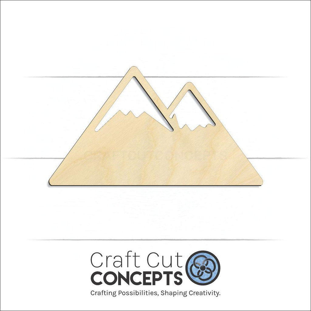 Craft Cut Concepts Logo under a wood Mountain Peaks craft shape and blank