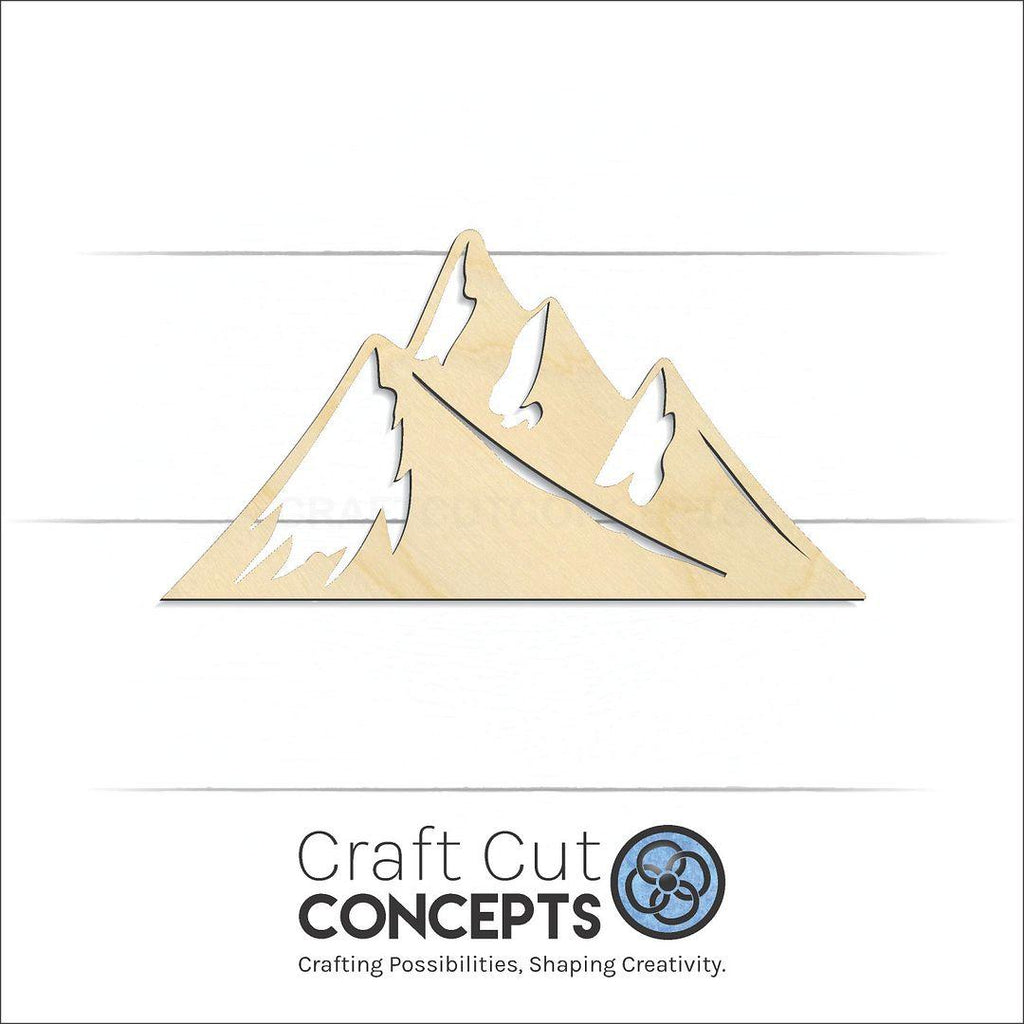 Craft Cut Concepts Logo under a wood Mountain Peaks craft shape and blank