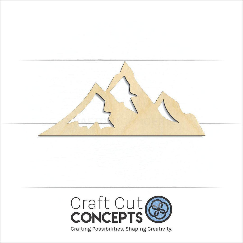 Craft Cut Concepts Logo under a wood Mountain Peaks craft shape and blank