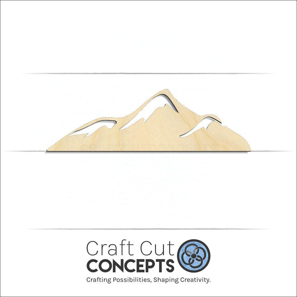 Craft Cut Concepts Logo under a wood Mountain Peaks craft shape and blank