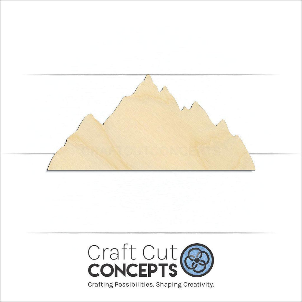 Craft Cut Concepts Logo under a wood Mountain Peaks craft shape and blank