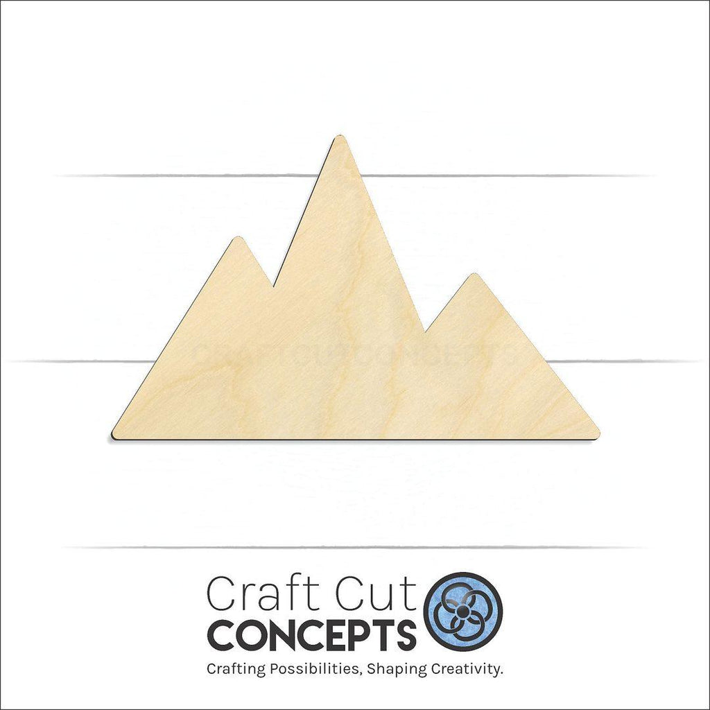 Craft Cut Concepts Logo under a wood Mountain Peaks craft shape and blank