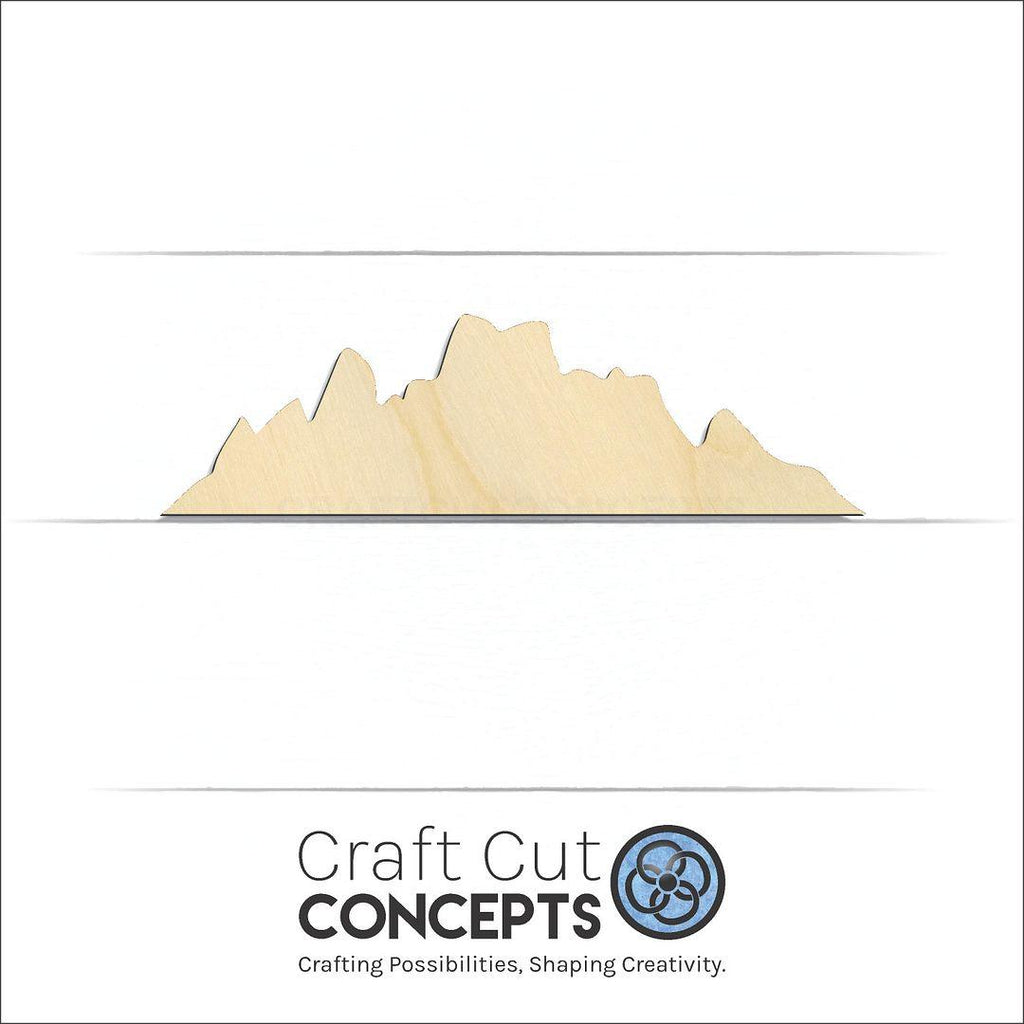 Craft Cut Concepts Logo under a wood Mountain Peaks craft shape and blank