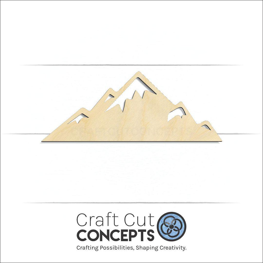 Craft Cut Concepts Logo under a wood Mountain Peaks craft shape and blank