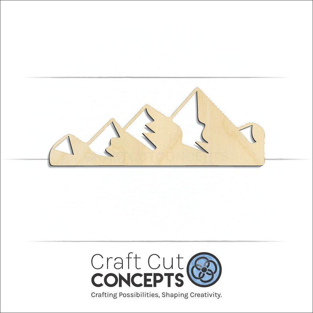 Craft Cut Concepts Logo under a wood Mountain Peaks craft shape and blank