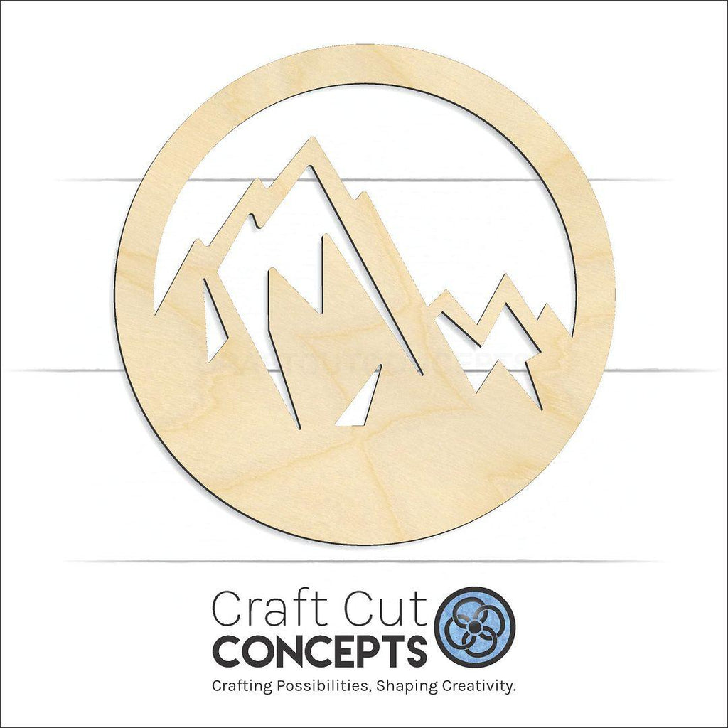 Craft Cut Concepts Logo under a wood Mountain Peaks craft shape and blank