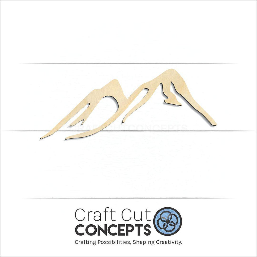 Craft Cut Concepts Logo under a wood Mountains craft shape and blank