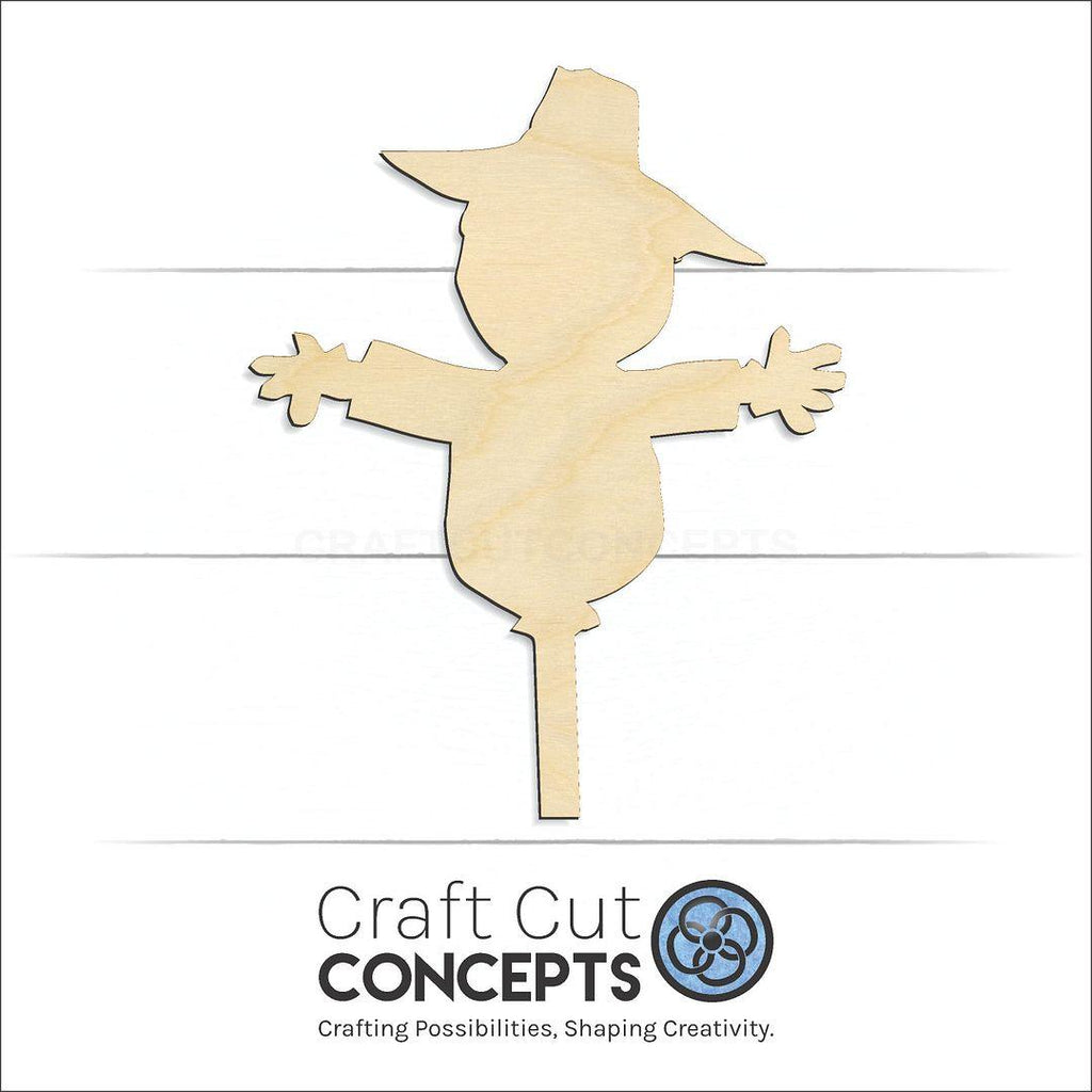 Craft Cut Concepts Logo under a wood Scarecrow craft shape and blank