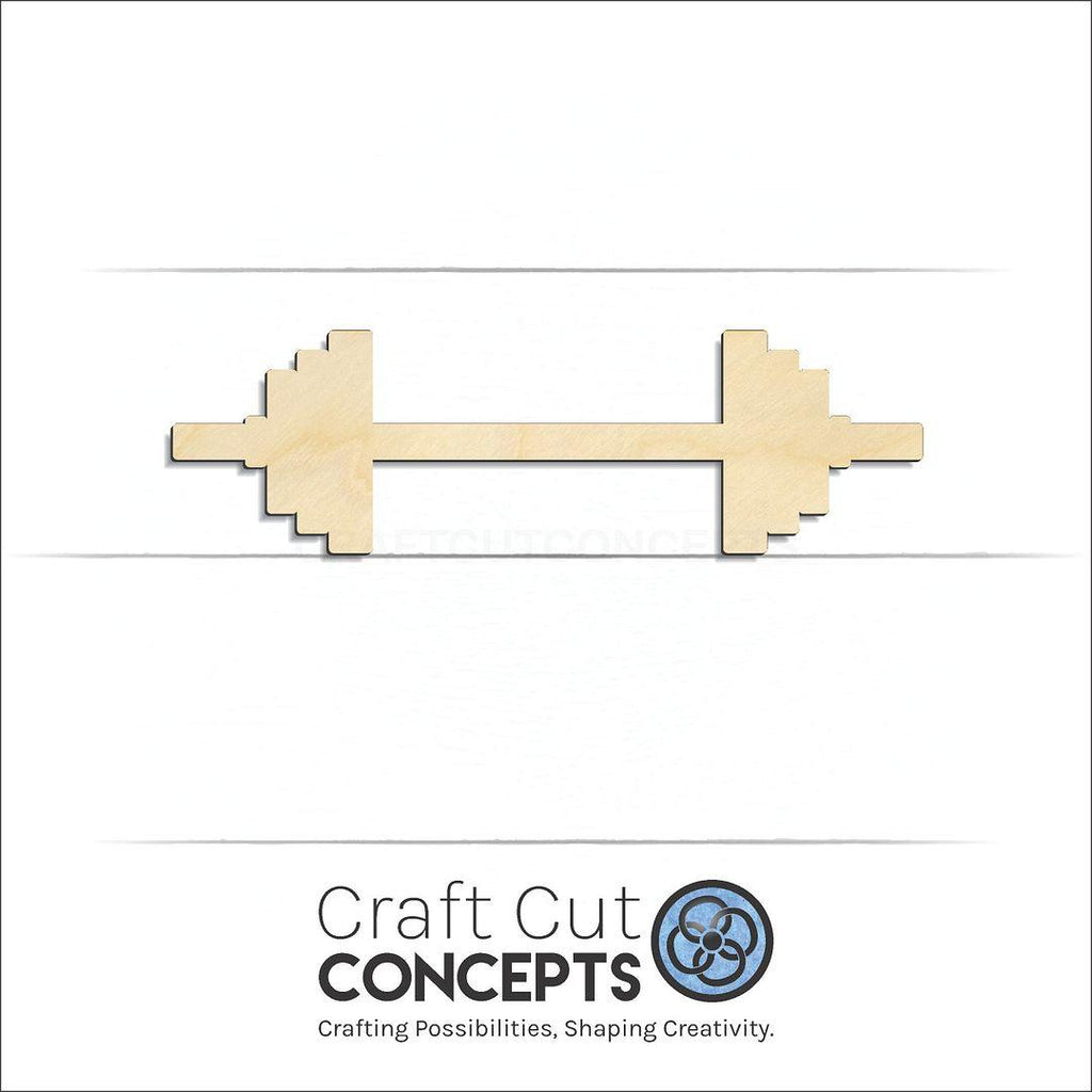 Craft Cut Concepts Logo under a wood Bar Bells craft shape and blank