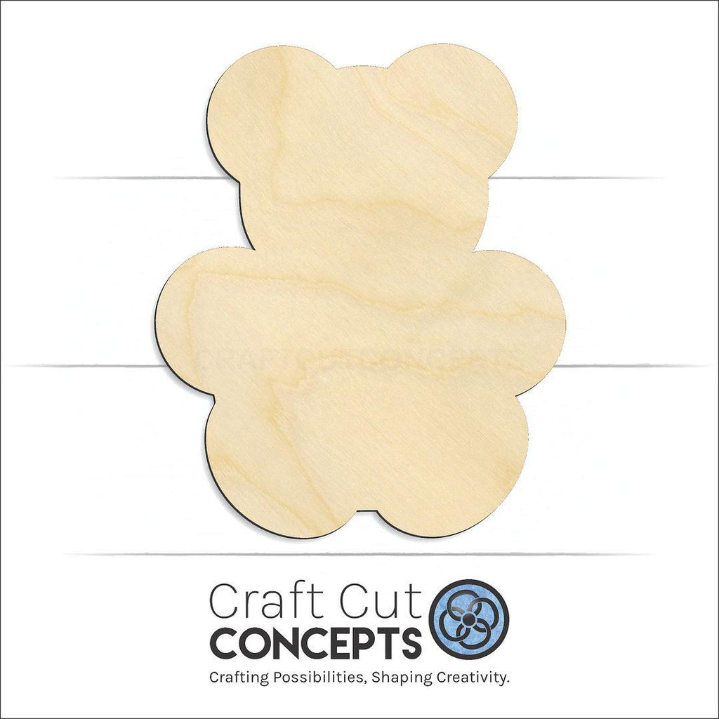 Craft Cut Concepts Logo under a wood Teddy Bear craft shape and blank