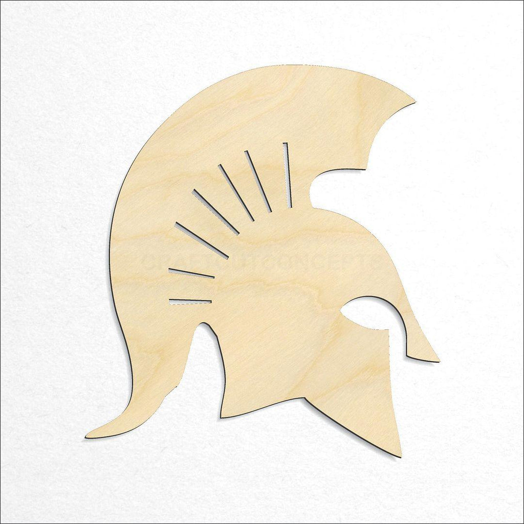 Wooden Spartan Helment craft shape available in sizes of 2 inch and up