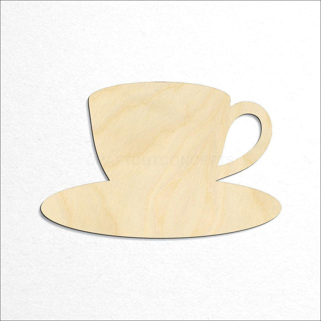 Wooden Coffee Cup Plate craft shape available in sizes of 2 inch and up