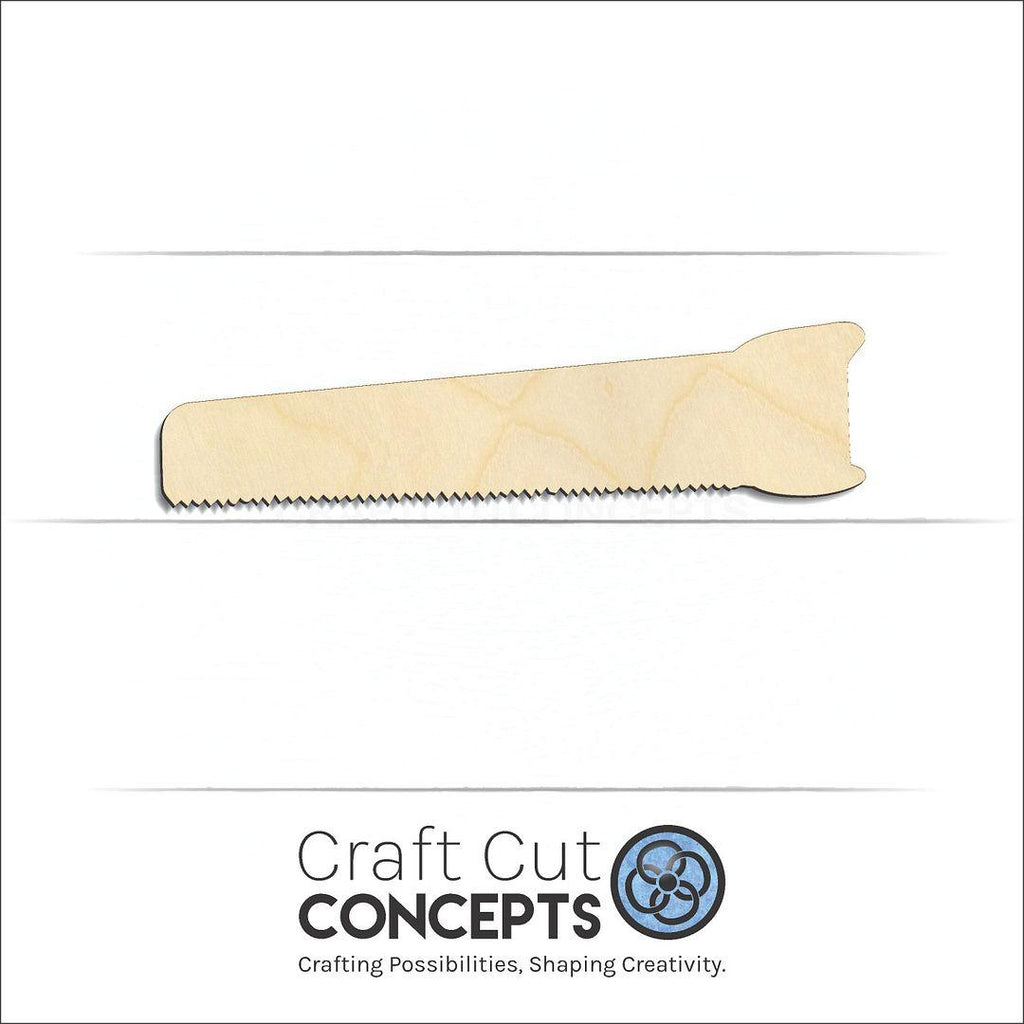 Craft Cut Concepts Logo under a wood Hand Saw craft shape and blank