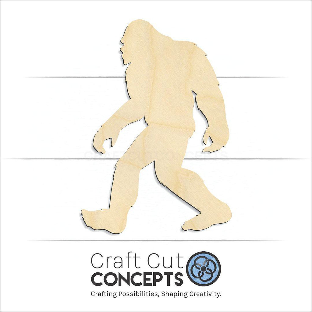 Craft Cut Concepts Logo under a wood Bigfoot craft shape and blank