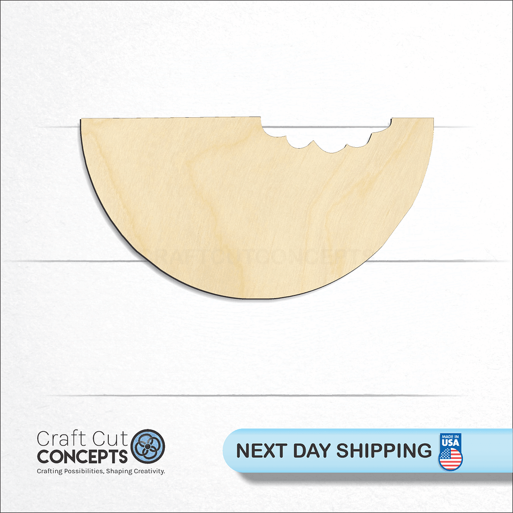 Craft Cut Concepts logo and next day shipping banner with an unfinished wood Watermelon slice bite craft shape and blank