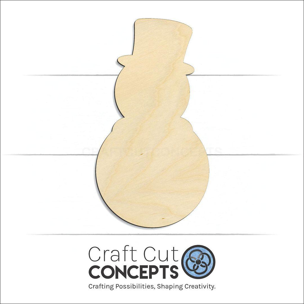 Craft Cut Concepts Logo under a wood Snowman-05 craft shape and blank