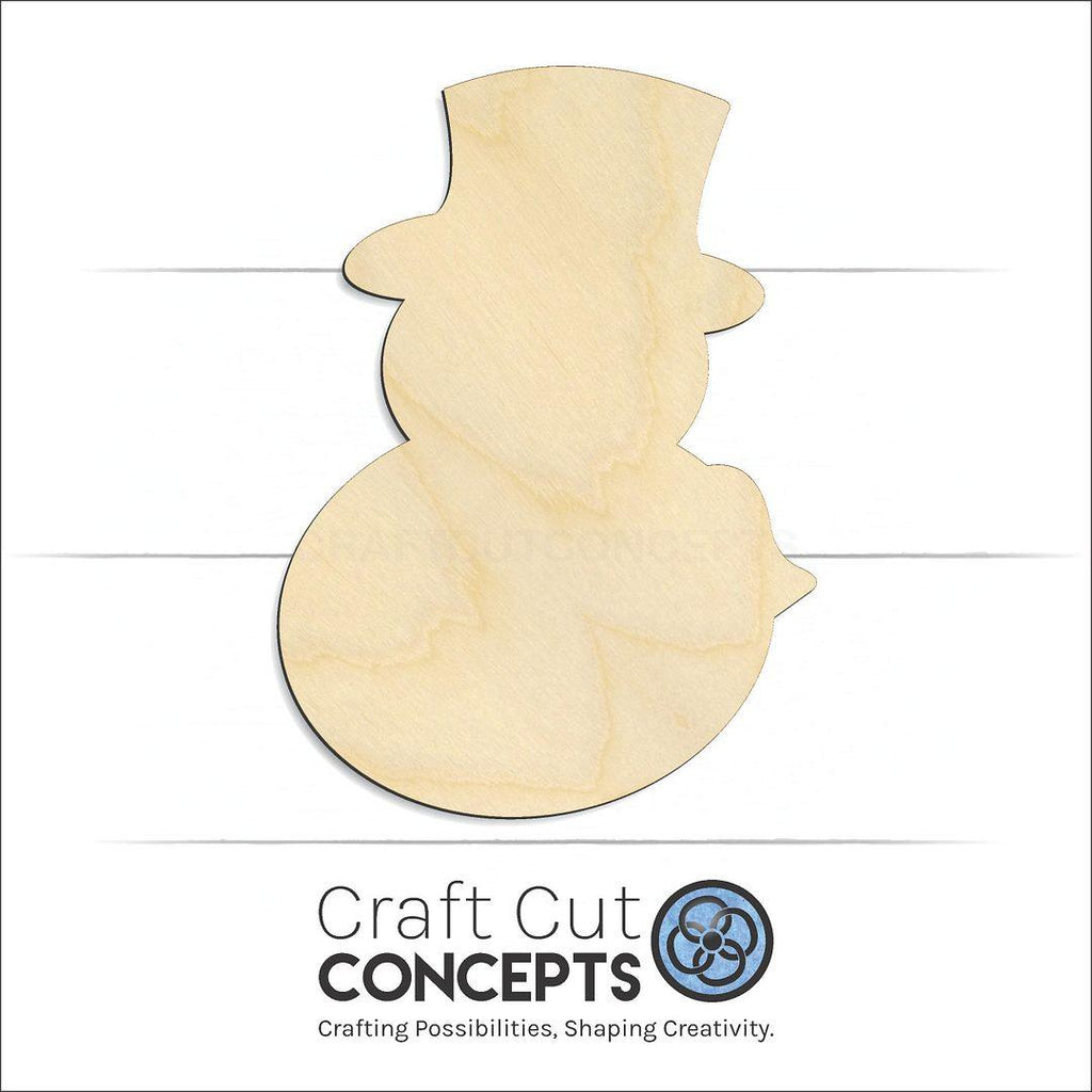 Craft Cut Concepts Logo under a wood Snowman-06 craft shape and blank