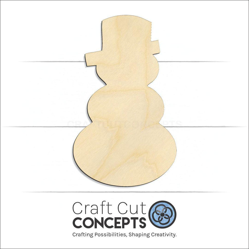 Craft Cut Concepts Logo under a wood Snowman-07 craft shape and blank