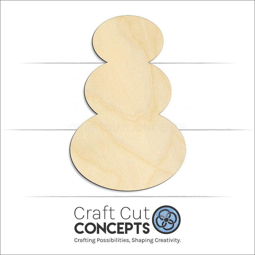 Craft Cut Concepts Logo under a wood Snowman craft shape and blank