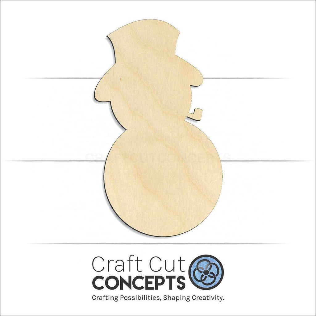 Craft Cut Concepts Logo under a wood Snowman with pipe craft shape and blank