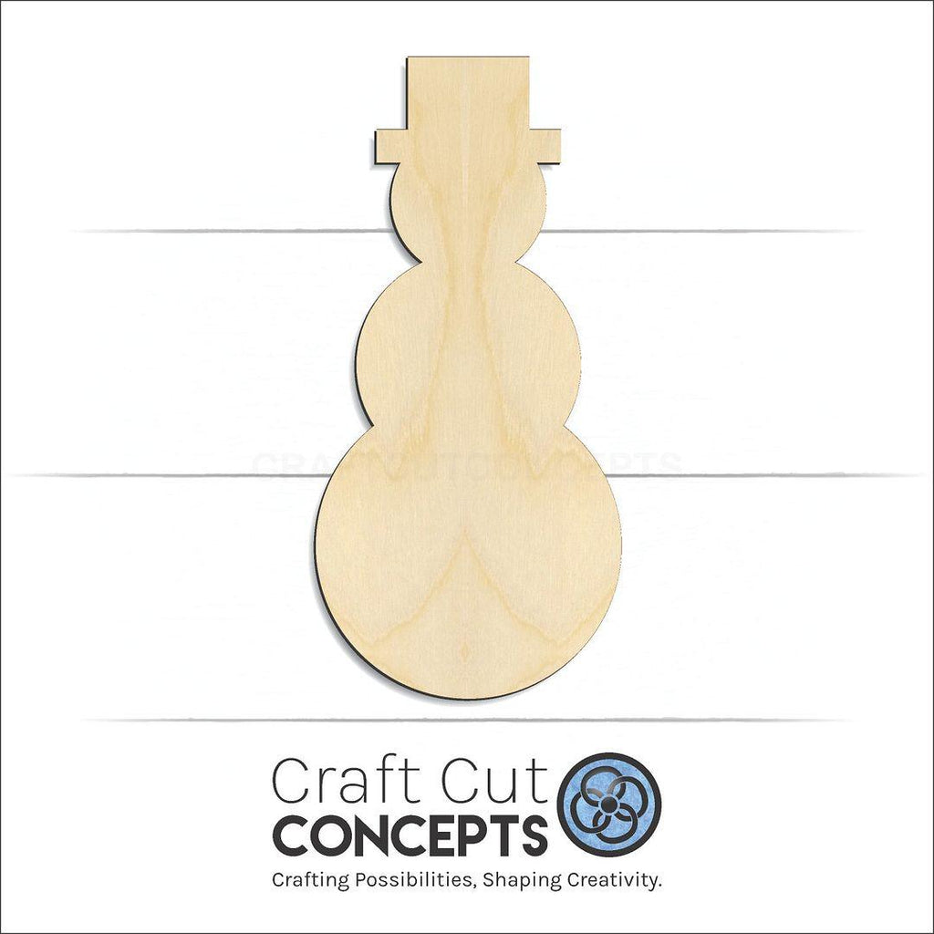 Craft Cut Concepts Logo under a wood Snowman craft shape and blank