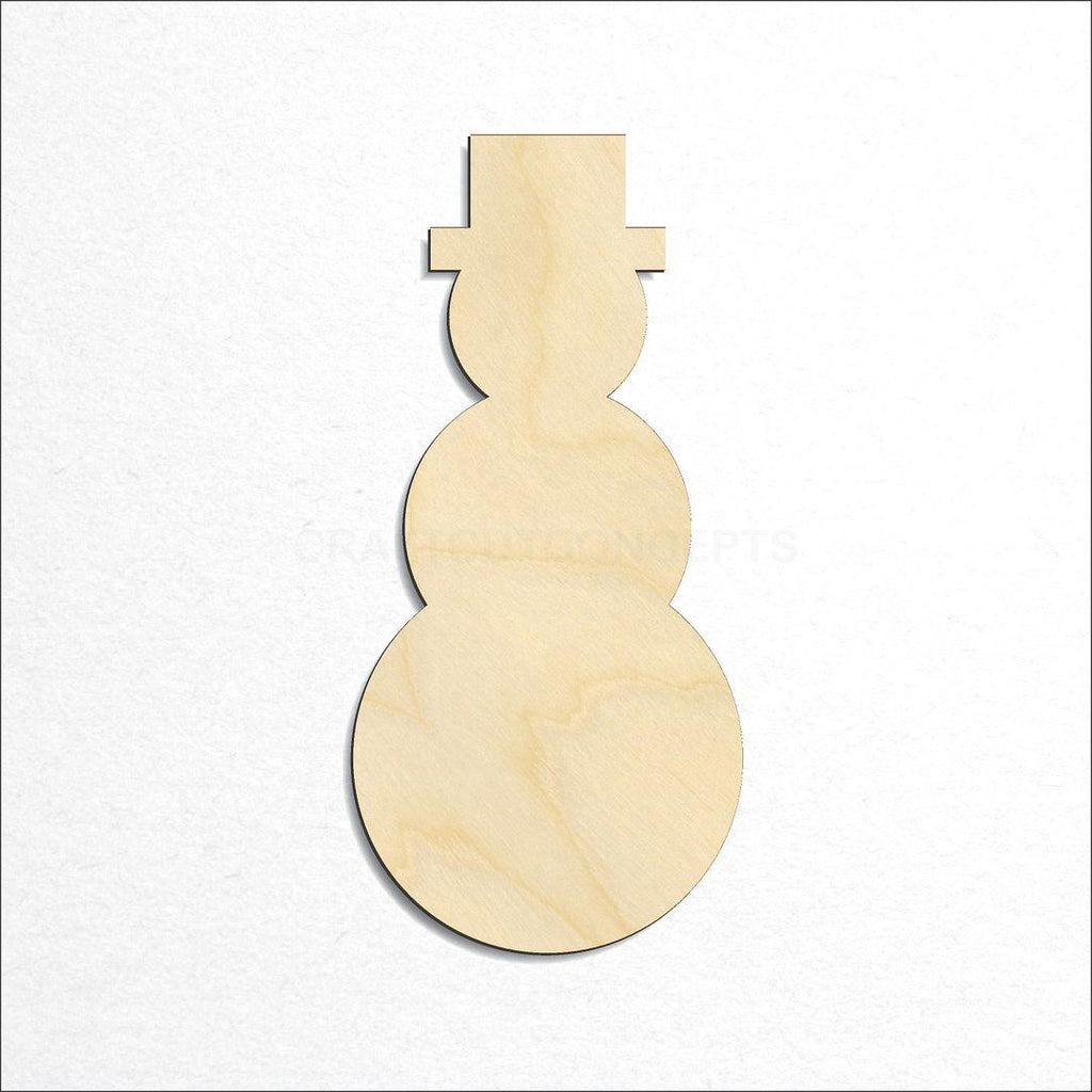 Wooden Snowman craft shape available in sizes of 1 inch and up