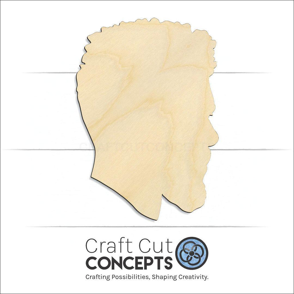 Craft Cut Concepts Logo under a wood Male Head Mannequin craft shape and blank